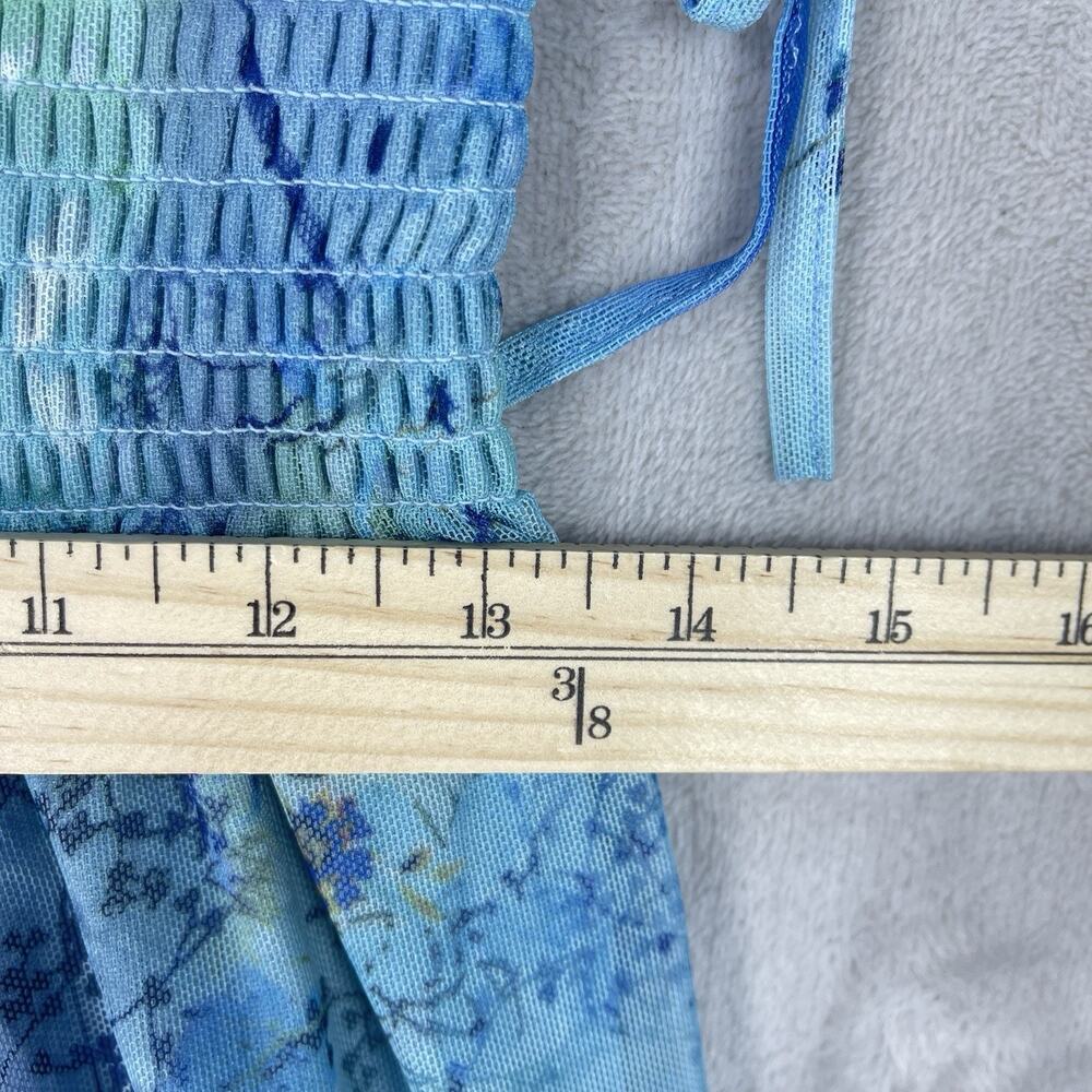 Lapis Fairy Garden Smocked Tiered Floral Midi Skirt Small Y2K Cottagecore Boho - Picture 14 of 16